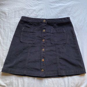 BDG Navy Corduroy Button-Front Skirt (never worn)